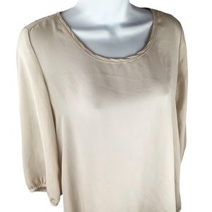 Necessary Clothing Light Biege Semi Sheer Blouse